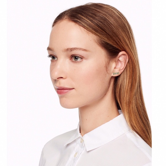 KATE SPADE • Gold Ready Set Bow Earrings - Picture 2 of 4